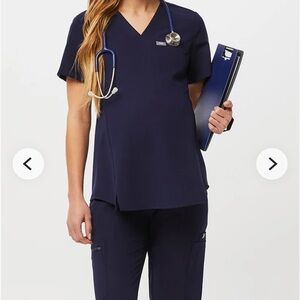 FIGS Maternity Octavia Navy Blue Women's Scrub Top